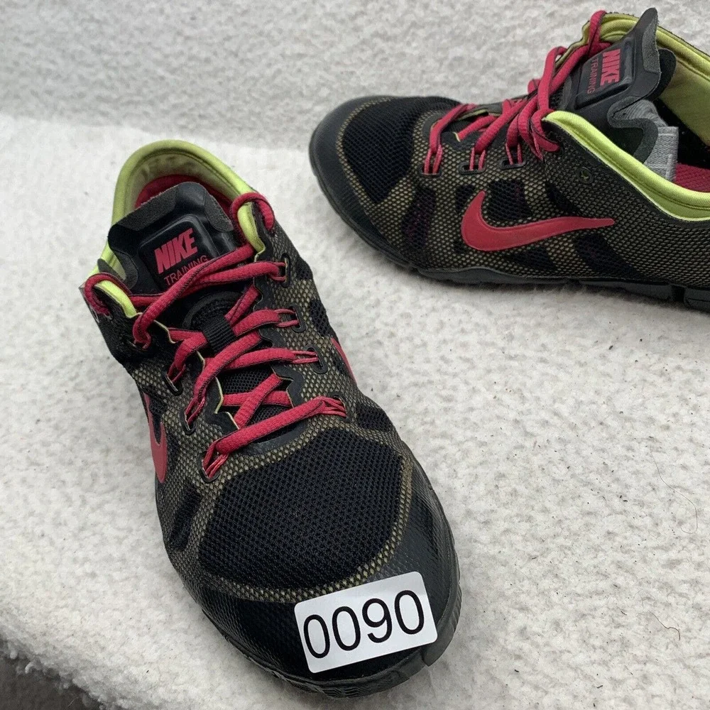Nike Free Bionic Running Shoes Womens 7.5 Black Pink Green Lightweight 599269063